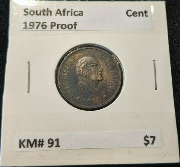 South Africa Proof 1976 Cent KM# 91