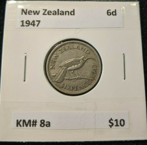 New Zealand 1947 Sixpence 6d KM# 8a