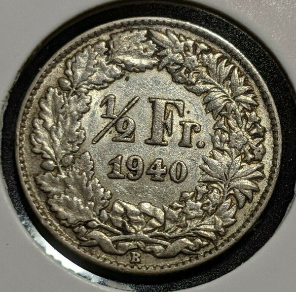 Switzerland 1940 1/2 Franc KM# 23 #175   #12B