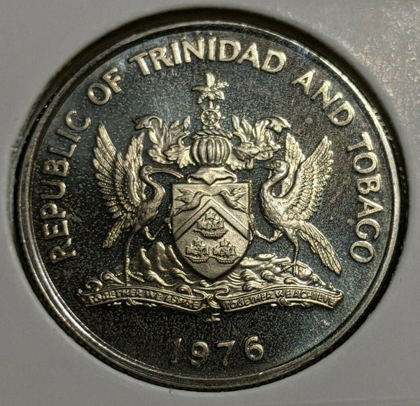 Trinidad & Tobago Proof 1976FM 25 Cent (P) KM# 32 #178   10B