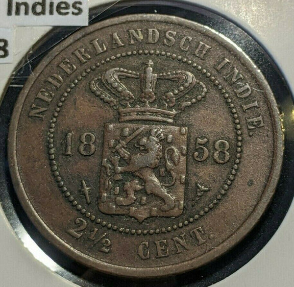 Netherlands East Indies 1858 2-1/2 Cents KM# 308.2