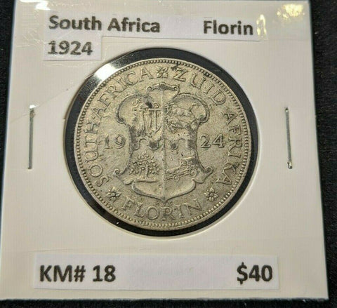 South Africa 1924 Florin 2/- KM# 18