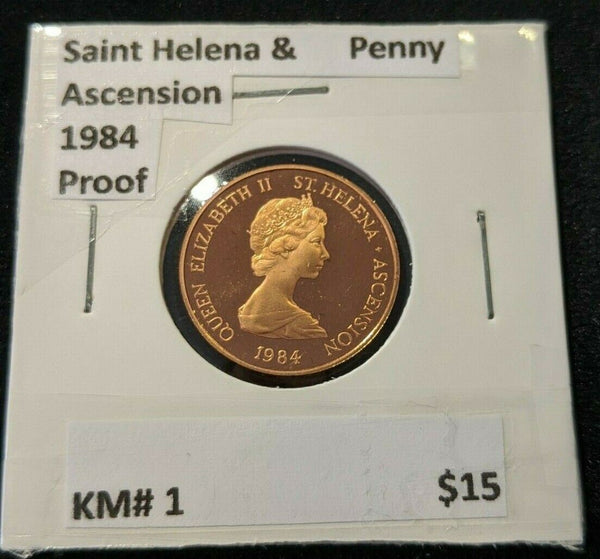 Saint Helena & Ascension Proof 1984 Penny 1d KM# 1 #207  #6A