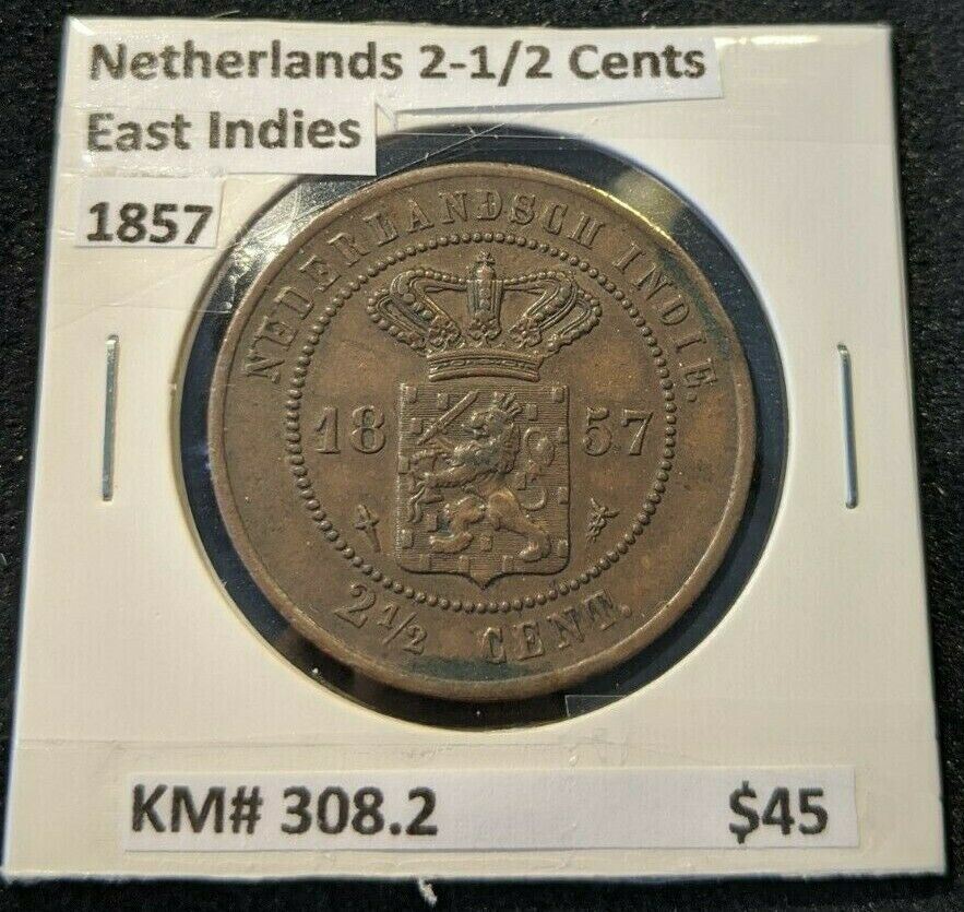 Netherlands East Indies 1857 2-1/2 Cents KM# 308.2