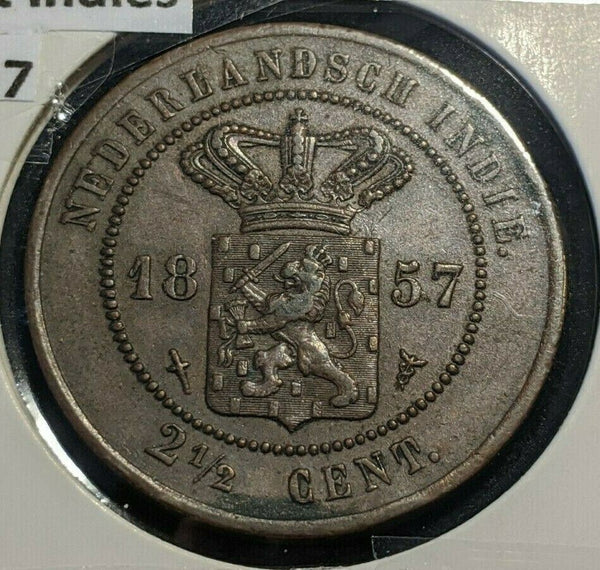 Netherlands East Indies 1857 2-1/2 Cents KM# 308.2