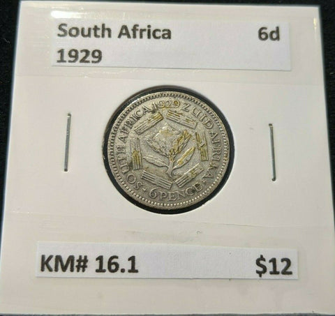 South Africa 1929 Sixpence 6d KM# 16.1 #054 #11A