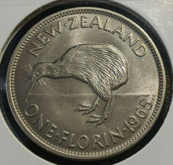 New Zealand 1965 2/- Florin  KM# 28.2