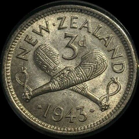 New Zealand 1943 Threepence 3d KM# 7