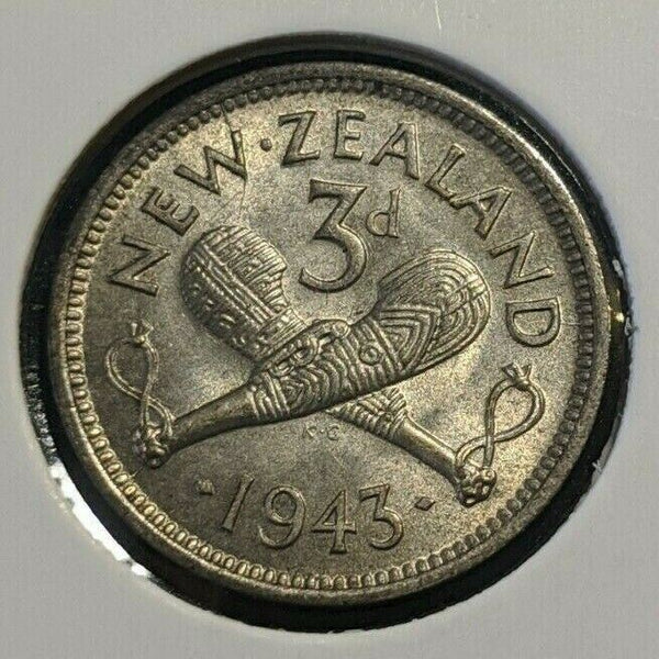 New Zealand 1943 Threepence 3d KM# 7