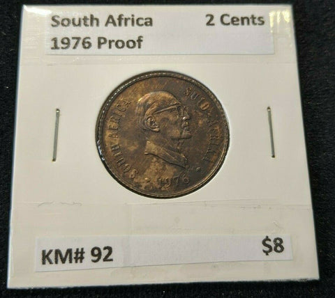 South Africa Proof 1976 Two Cent KM# 92