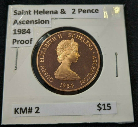 Saint Helena & Ascension Proof 1984 2 Pence KM# 2  #209  #6A