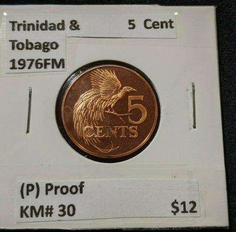 Trinidad & Tobago Proof 1976FM 5 Cent (P) KM# 30 #153   10B