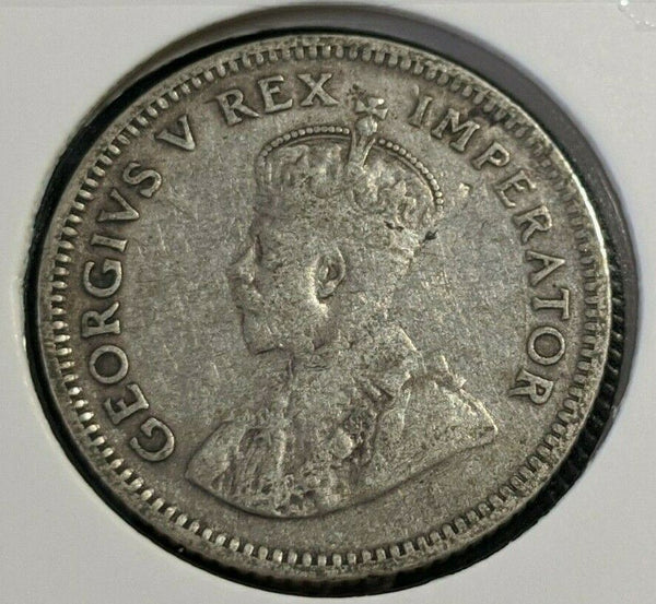 South Africa 1935 Sixpence 6d Cleaned KM# 16.2