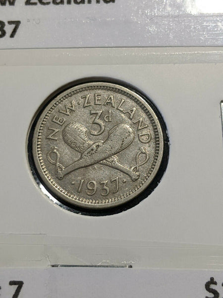 New Zealand 1937 Threepence 3d KM# 7