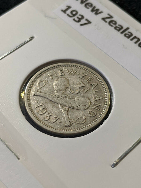New Zealand 1937 Threepence 3d KM# 7
