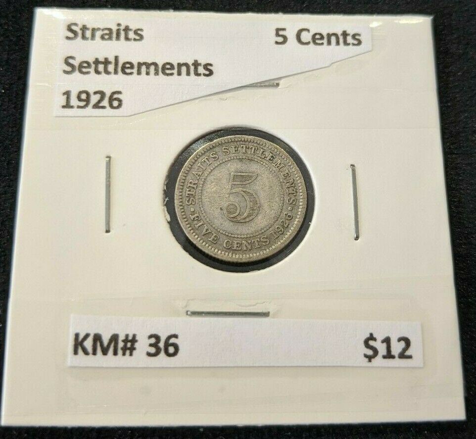 Straits Settlements 1926 5 Cents KM# 36