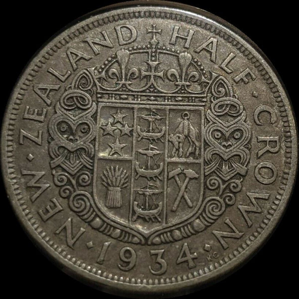 New Zealand 1934 1/2 Crown KM# 5