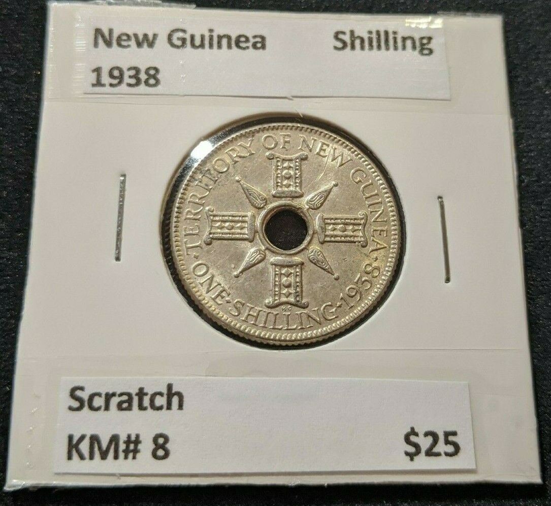 New Guinea 1938 Shilling 1/- Scratch KM# 8