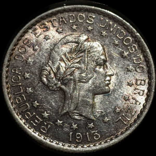 Brazil 1913A 500 Reis Cleaned KM# 512