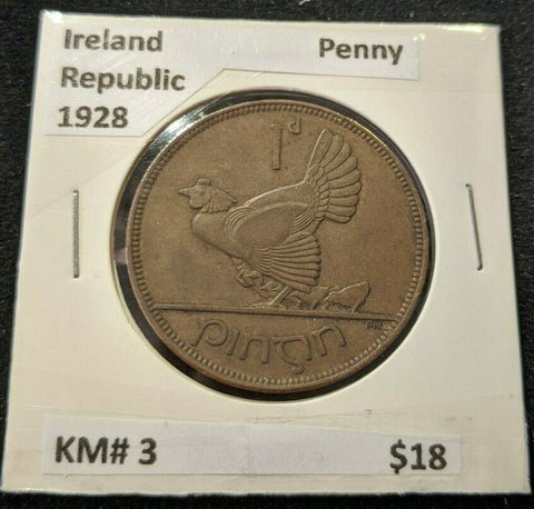 Ireland Republic 1928 Penny 1d KM# 3