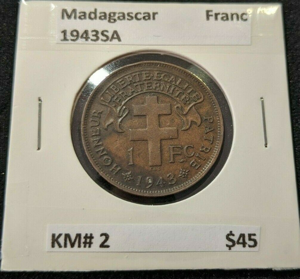 Madagascar 1943SA Franc KM# 2