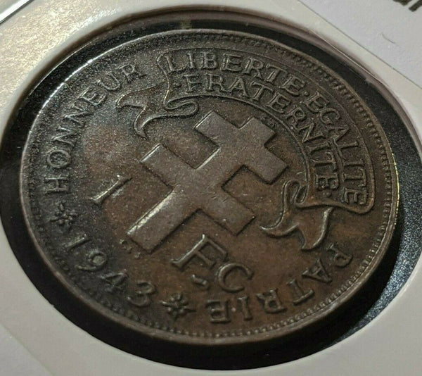 Madagascar 1943SA Franc KM# 2