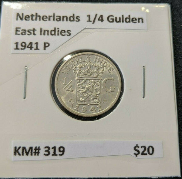 Netherlands East Indies 1941 P 1/4 Gulden KM# 319