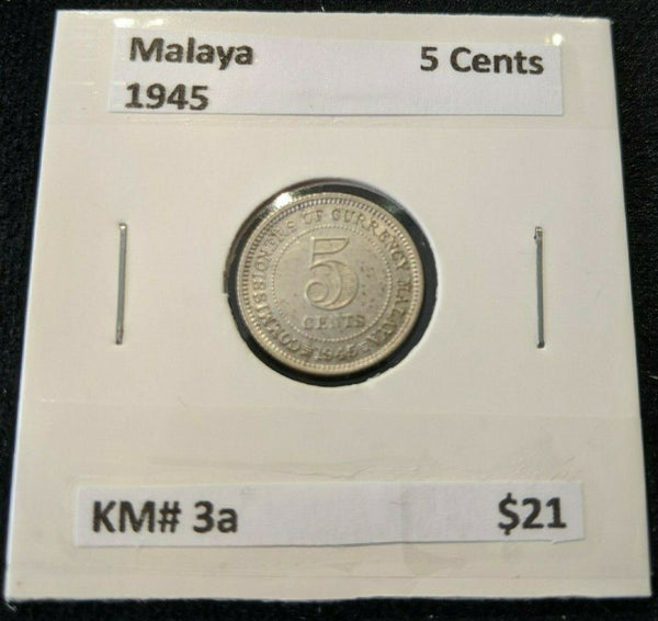 Malaya 1945 5 Cents KM# 3a