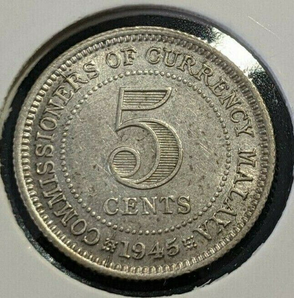 Malaya 1945 5 Cents KM# 3a