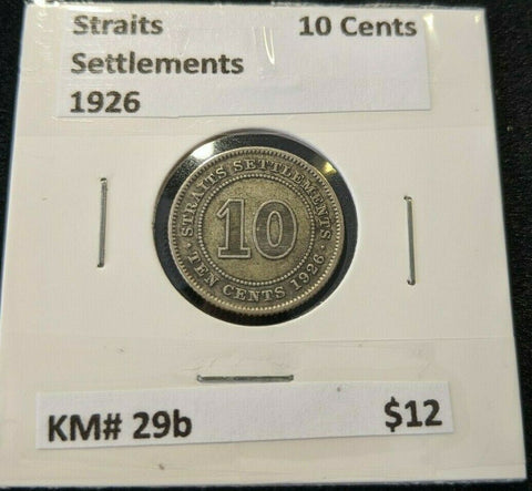 Straits Settlements 1926 10 Cents KM# 29b