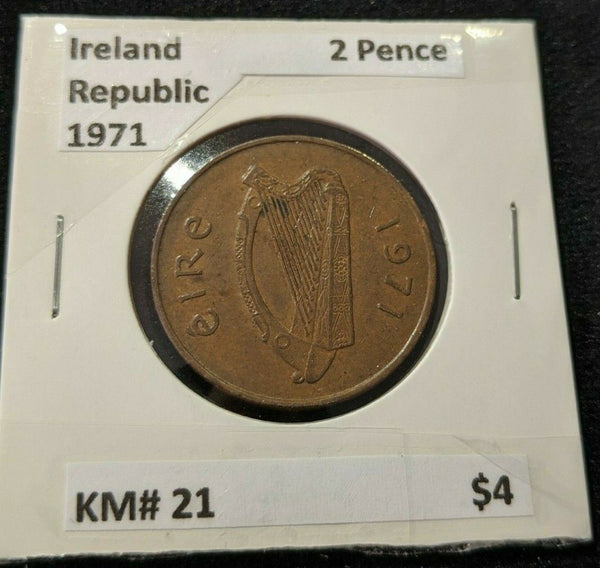 Ireland Republic 1971 Two Pence 2p KM# 21