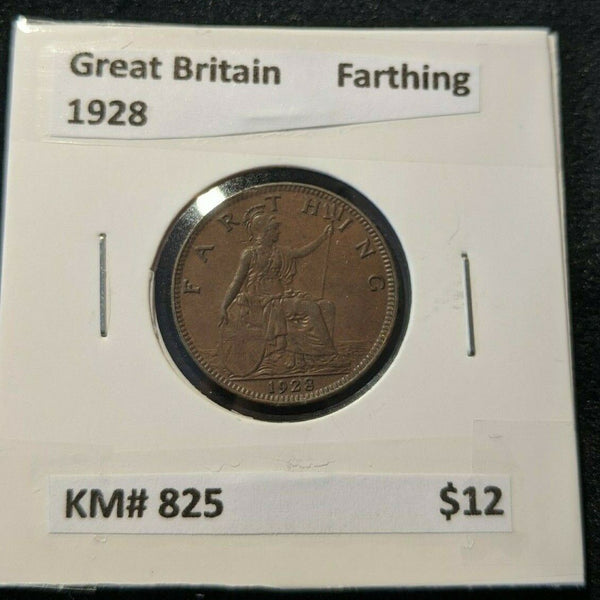 Great Britain 1928 1/4d Farthing KM# 825