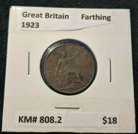 Great Britain 1923 1/4d Farthing KM# 808.2