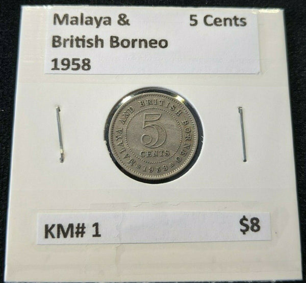 Malaya & British Borneo 1958 5 Cents KM# 1