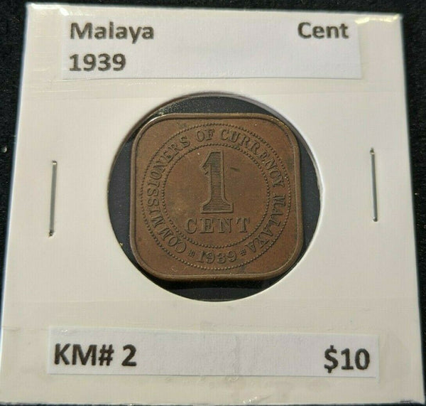 Malaya 1939 One Cent KM# 2