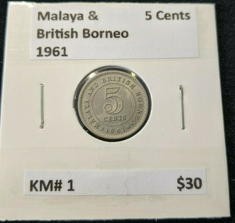 Malaya & British Borneo 1961 5 Cents KM# 1