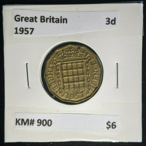 Great Britain 1957 3d Threepence KM# 900         #060