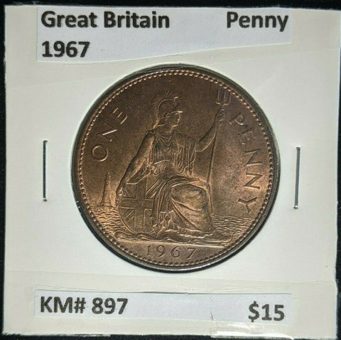 Great Britain 1967 1d Penny KM# 897          #293  #16B
