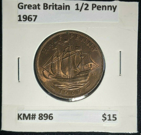 Great Britain 1967 1/2d Half Penny KM# 896         #351   #16A