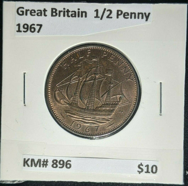 Great Britain 1967 1/2d Half Penny KM# 896         #337   #16A