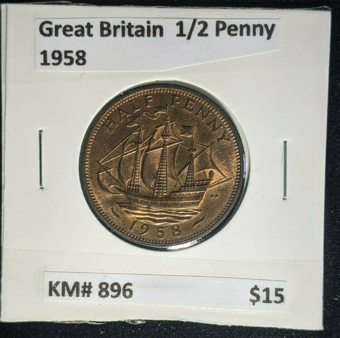 Great Britain 1958 1/2d Half Penny KM# 896         #258   #16A