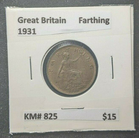 Great Britain 1931 1/4d  Farthing KM# 825         #328