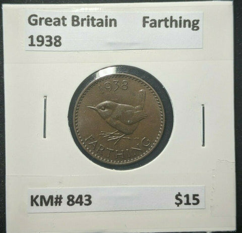 Great Britain 1938 1/4d  Farthing KM# 843         #303