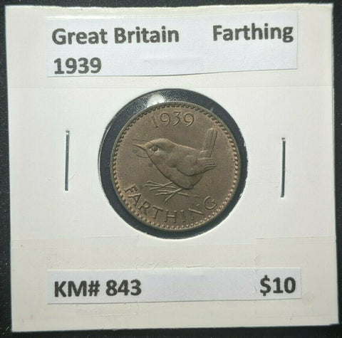 Great Britain 1939 1/4d  Farthing KM# 843         #257