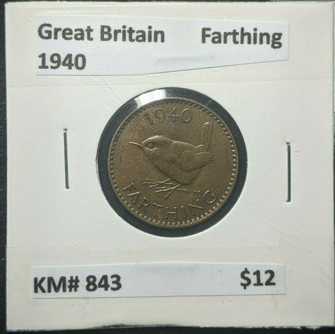 Great Britain 1940 1/4d  Farthing KM# 843         #309