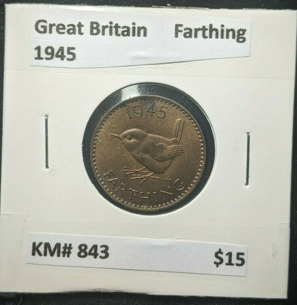 Great Britain 1945 1/4d  Farthing KM# 843         #321   #16A