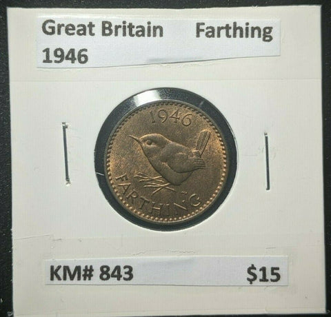 Great Britain 1946 1/4d  Farthing KM# 843         #340   #16A