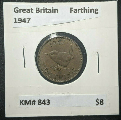 Great Britain 1947 1/4d  Farthing KM# 843         #353   #16A