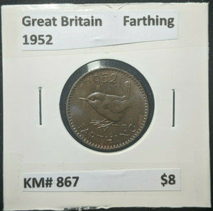 Great Britain 1952 1/4d  Farthing KM# 867   #325   #16A