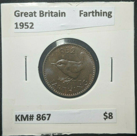 Great Britain 1952 1/4d  Farthing KM# 867   #325   #16A